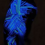 Glow in the dark costume detail. Ezra Dickinson performing in Psychic Radio Star, Danielle Blackwell Assistant Director